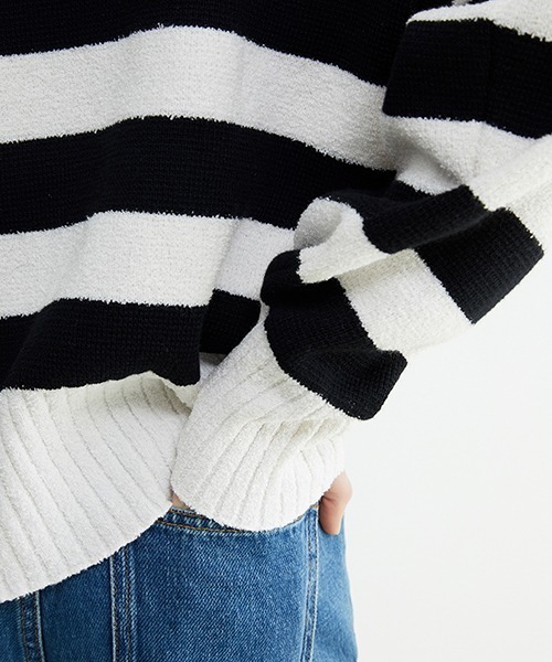 Fano Studios(ファノ ストゥディオズ)の「【Fano Studios】Pile french border skipper tops FC22S174(ニット/セーター・レディース・レッド/ブラック・S/M/L)」の15枚目の写真