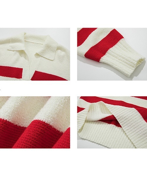 Fano Studios(ファノ ストゥディオズ)の「【Fano Studios】Pile french border skipper tops FC22S174(ニット/セーター・レディース・レッド/ブラック・S/M/L)」の18枚目の写真