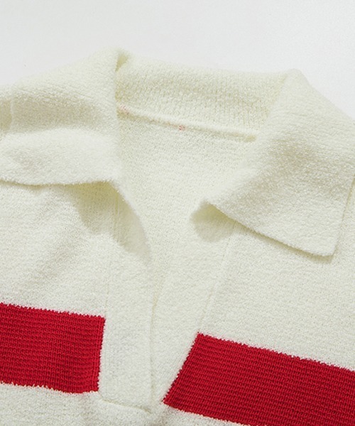 Fano Studios(ファノ ストゥディオズ)の「【Fano Studios】Pile french border skipper tops FC22S174(ニット/セーター・レディース・レッド/ブラック・S/M/L)」の19枚目の写真