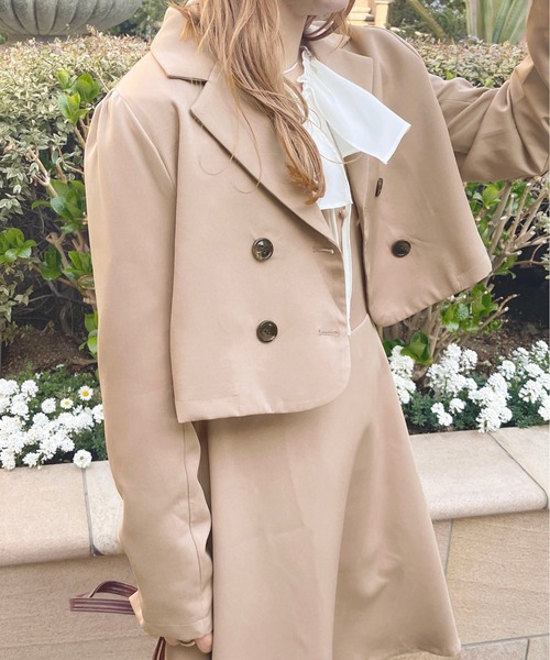 apres jour(アプレジュール)の「【セットアップ可能】ショートジャケット【ZOZOTOWN限定アイテム】(テーラードジャケット・レディース・ブラウン系その他/ベージュ/モカ/ベージュ系その他・フリー/X-LARGE)」の6枚目の写真