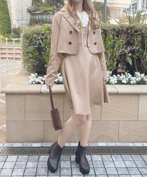 apres jour(アプレジュール)の「【セットアップ可能】ショートジャケット【ZOZOTOWN限定アイテム】(テーラードジャケット・レディース・ブラウン系その他/ベージュ/モカ/ベージュ系その他・フリー/X-LARGE)」の11枚目の写真