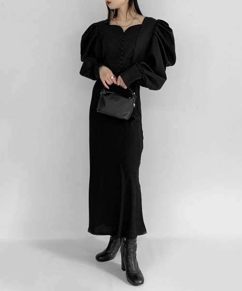 LVEU.（ラブユ.）の「Satin camisole one-piece / サテンキャミソールワンピース（ワンピース・レディース・ブラック・FREE）」の13枚目の写真