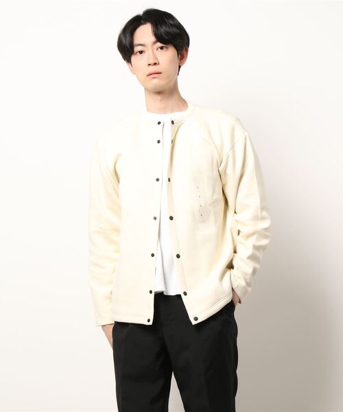 BACK NUMBER（バックナンバー）の「【BACK NUMBER】ポンチクルーカーディガン（カーディガン/ボレロ・メンズ・ブラック/ケリーグリーン/キナリ・XL/L/M）」の2枚目の写真