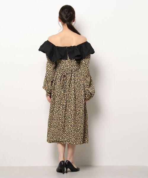 Dita Muaj.（ディータムアージュ）の「2wayレトロ小花柄ワンピース(オフショルダー)（ワンピース・レディース・ブラック/グリーン・FREE）」の21枚目の写真