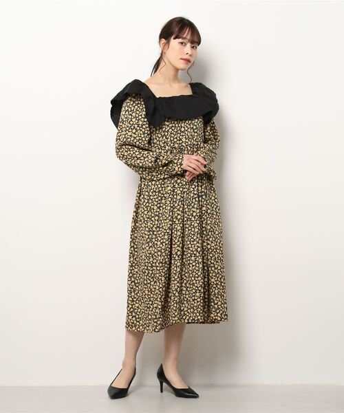 Dita Muaj.（ディータムアージュ）の「2wayレトロ小花柄ワンピース(オフショルダー)（ワンピース・レディース・ブラック/グリーン・FREE）」の17枚目の写真