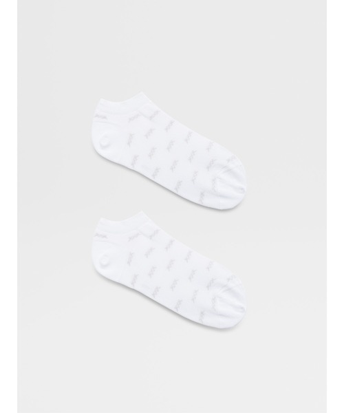 ZEGNA（ゼニア）の「Iconic Triple X コットン混紡 スニーカーソックス（ソックス/靴下・メンズ・ブラック/ホワイト・24-26cm (M)）」の3枚目の写真