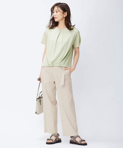 J.PRESS(ジェイプレス)の「【洗える】リネンセルロースストレッチ パンツ(その他パンツ・レディース・ベージュ系/ネイビー系・T17/T15/T13)」の6枚目の写真