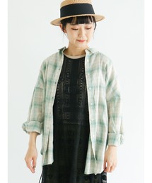 Samansa Mos2 | シャーリングローンブラウス(シャツ/ブラウス)