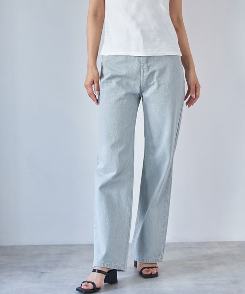each（イーチ）の「カラーデニム【ボーイフレンド】（デニムパンツ・レディース・ライトグレー/サックスブルー・SMALL/MEDIUM）」の3枚目の写真