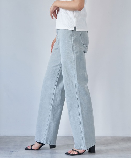 each（イーチ）の「カラーデニム【ボーイフレンド】（デニムパンツ・レディース・ライトグレー/サックスブルー・SMALL/MEDIUM）」の4枚目の写真