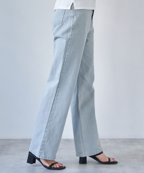 each（イーチ）の「カラーデニム【ボーイフレンド】（デニムパンツ・レディース・ライトグレー/サックスブルー・SMALL/MEDIUM）」の6枚目の写真