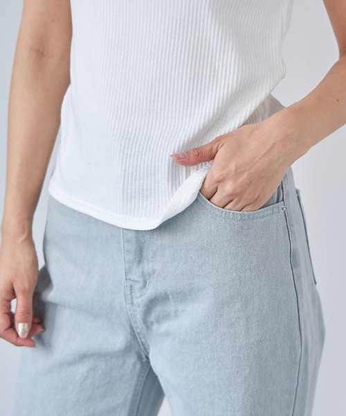 each（イーチ）の「カラーデニム【ボーイフレンド】（デニムパンツ・レディース・ライトグレー/サックスブルー・SMALL/MEDIUM）」の7枚目の写真