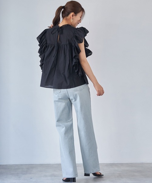 each（イーチ）の「カラーデニム【ボーイフレンド】（デニムパンツ・レディース・ライトグレー/サックスブルー・SMALL/MEDIUM）」の8枚目の写真
