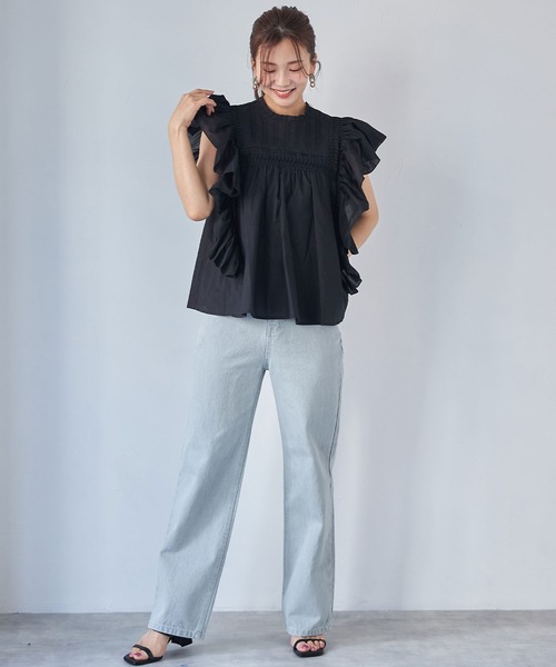 each（イーチ）の「カラーデニム【ボーイフレンド】（デニムパンツ・レディース・ライトグレー/サックスブルー・SMALL/MEDIUM）」の9枚目の写真
