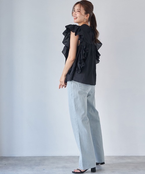 each（イーチ）の「カラーデニム【ボーイフレンド】（デニムパンツ・レディース・ライトグレー/サックスブルー・SMALL/MEDIUM）」の10枚目の写真