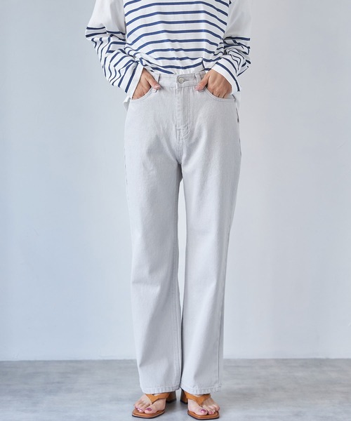 each（イーチ）の「カラーデニム【ボーイフレンド】（デニムパンツ・レディース・ライトグレー/サックスブルー・SMALL/MEDIUM）」の15枚目の写真
