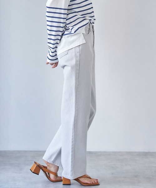 each（イーチ）の「カラーデニム【ボーイフレンド】（デニムパンツ・レディース・ライトグレー/サックスブルー・SMALL/MEDIUM）」の16枚目の写真