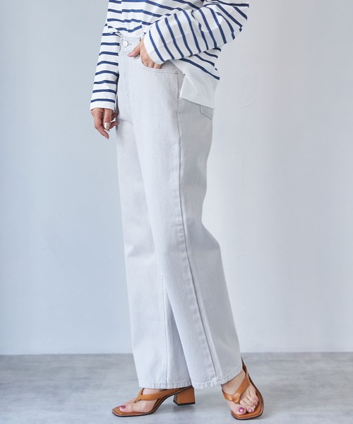 each（イーチ）の「カラーデニム【ボーイフレンド】（デニムパンツ・レディース・ライトグレー/サックスブルー・SMALL/MEDIUM）」の17枚目の写真