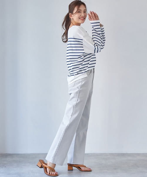 each（イーチ）の「カラーデニム【ボーイフレンド】（デニムパンツ・レディース・ライトグレー/サックスブルー・SMALL/MEDIUM）」の19枚目の写真