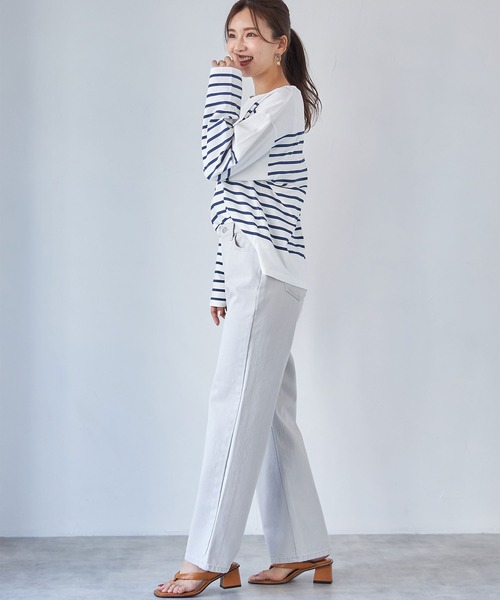 each（イーチ）の「カラーデニム【ボーイフレンド】（デニムパンツ・レディース・ライトグレー/サックスブルー・SMALL/MEDIUM）」の21枚目の写真