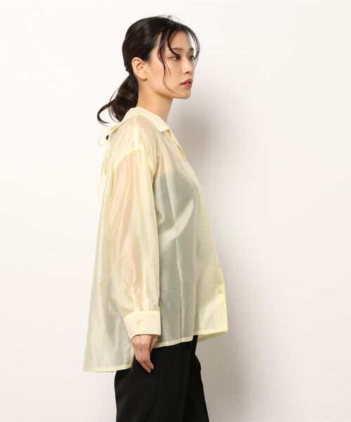 Cheek(チーク)の「テンセルライクシャツ(シャツ/ブラウス・レディース・ピンクベージュ/サックスブルー/イエロー・MEDIUM)」の4枚目の写真