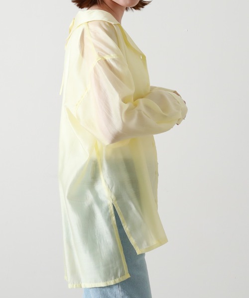 Cheek(チーク)の「テンセルライクシャツ(シャツ/ブラウス・レディース・ピンクベージュ/サックスブルー/イエロー・MEDIUM)」の18枚目の写真