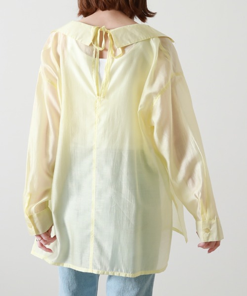 Cheek(チーク)の「テンセルライクシャツ(シャツ/ブラウス・レディース・ピンクベージュ/サックスブルー/イエロー・MEDIUM)」の19枚目の写真