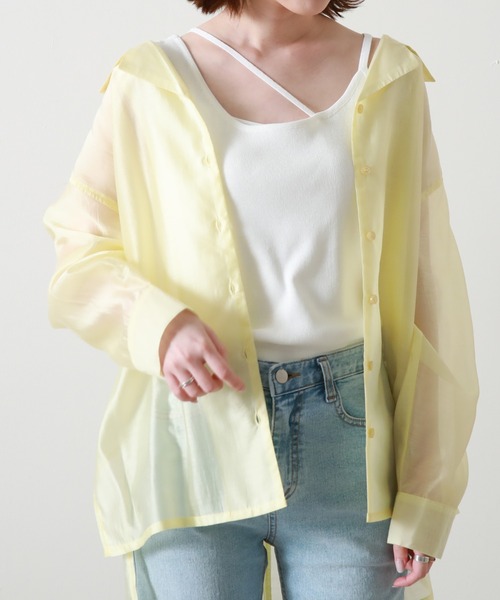 Cheek(チーク)の「テンセルライクシャツ(シャツ/ブラウス・レディース・ピンクベージュ/サックスブルー/イエロー・MEDIUM)」の21枚目の写真