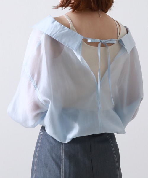 Cheek(チーク)の「テンセルライクシャツ(シャツ/ブラウス・レディース・ピンクベージュ/サックスブルー/イエロー・MEDIUM)」の10枚目の写真