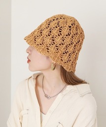 透かし編みチューリップハット