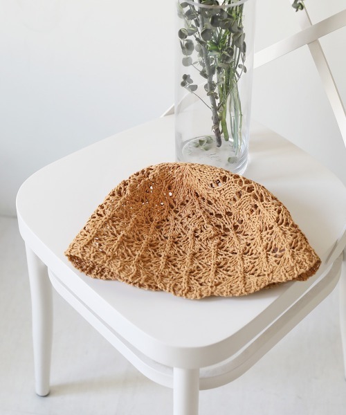 Bab（バブ）の「透かし編みチューリップハット（ハット・レディース・ブラック/ライトグリーン/アイボリー/キャメル・ONESIZE）」の18枚目の写真