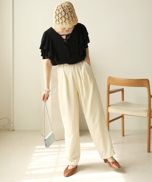 Bab（バブ）の「透かし編みチューリップハット（ハット・レディース・ブラック/ライトグリーン/アイボリー/キャメル・ONESIZE）」の15枚目の写真