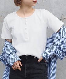 tiptop | テレコヘンリーネックショートプルオーバー(Tシャツ/カットソー)