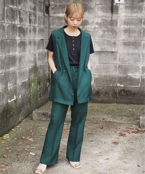 tiptop（ティップトップ）の「【2024SS新色登場】テレコヘンリーネックショートプルオーバー（Tシャツ/カットソー・レディース・ブラック/グレー/オフホワイト/ピンク/ライトグリーン/A/オレンジ/ホワイト系その他・FREE）」の18枚目の写真