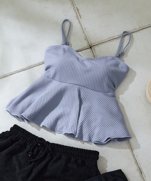 Chico（チコ）の「【水着/WEB限定】ペプラム水着3点セット（水着・レディース・ホワイト/ベージュ/ブルー・FREE）」の8枚目の写真