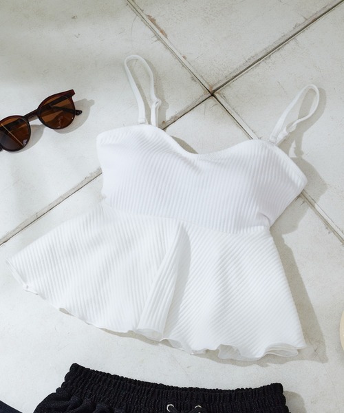 Chico（チコ）の「【水着/WEB限定】ペプラム水着3点セット（水着・レディース・ホワイト/ベージュ/ブルー・FREE）」の11枚目の写真