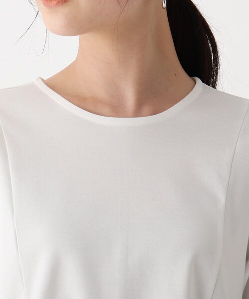 OPAQUE.CLIP（オペークドットクリップ）の「◆シルケットコットン フハクキリカエカットソー【WEB限定サイズ】（Tシャツ/カットソー・レディース・ブラック/ブラウン系その他/ライトグリーン/ホワイト系・38/40/36/42/34）」の8枚目の写真