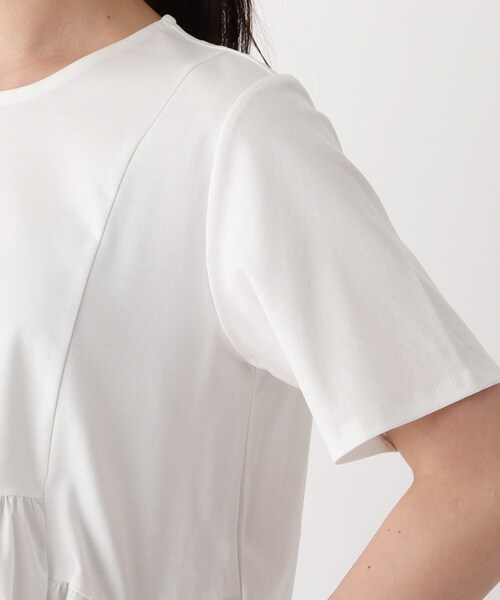 OPAQUE.CLIP（オペークドットクリップ）の「◆シルケットコットン フハクキリカエカットソー【WEB限定サイズ】（Tシャツ/カットソー・レディース・ブラック/ブラウン系その他/ライトグリーン/ホワイト系・38/40/36/42/34）」の10枚目の写真