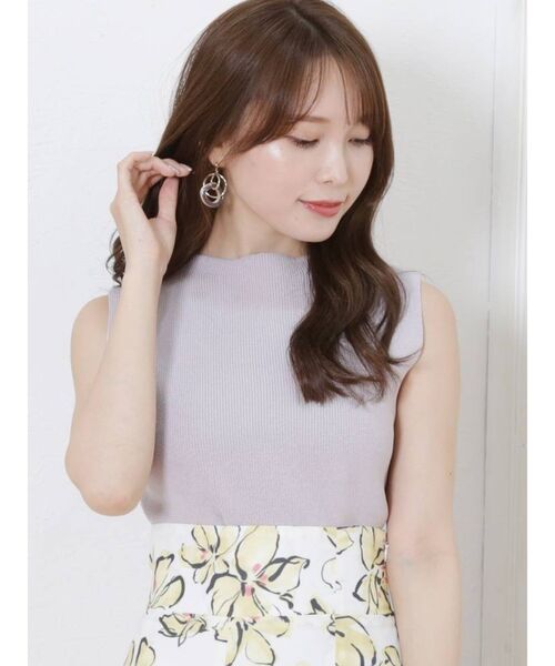 MERCURYDUO（マーキュリーデュオ）の「片畔ボトルネックニット（ニット/セーター・レディース・ライトグレー/ブラック/オフホワイト/オレンジ/グリーン・FREE）」の3枚目の写真