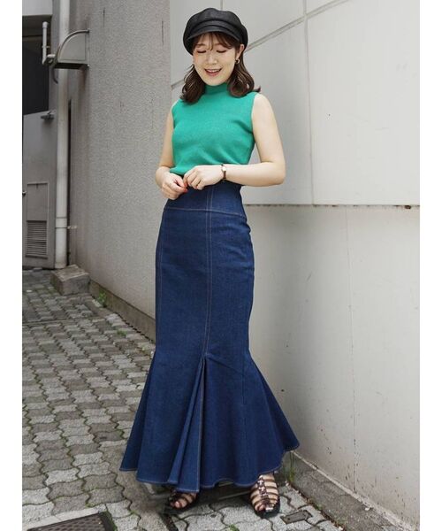 MERCURYDUO（マーキュリーデュオ）の「片畔ボトルネックニット（ニット/セーター・レディース・ライトグレー/ブラック/オフホワイト/オレンジ/グリーン・FREE）」の9枚目の写真