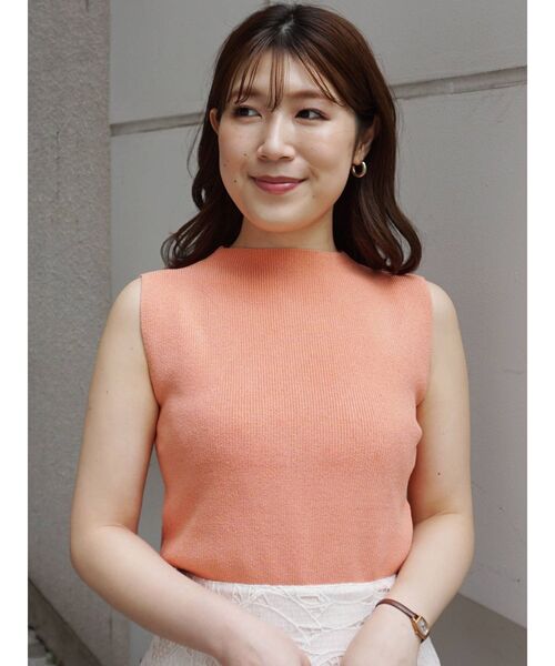 MERCURYDUO（マーキュリーデュオ）の「片畔ボトルネックニット（ニット/セーター・レディース・ライトグレー/ブラック/オフホワイト/オレンジ/グリーン・FREE）」の18枚目の写真