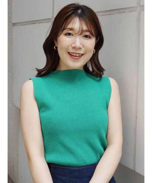 MERCURYDUO（マーキュリーデュオ）の「片畔ボトルネックニット（ニット/セーター・レディース・ライトグレー/ブラック/オフホワイト/オレンジ/グリーン・FREE）」の7枚目の写真