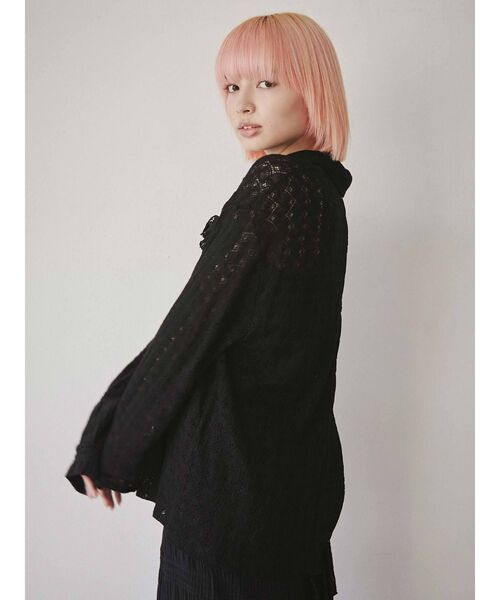 merry jenny（メリージェニー）の「remakeキリカエシャツ（シャツ/ブラウス・レディース・オフホワイト/ブラック・FREE）」の5枚目の写真