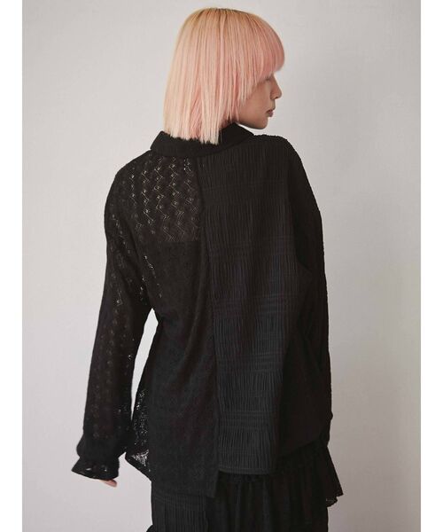 merry jenny（メリージェニー）の「remakeキリカエシャツ（シャツ/ブラウス・レディース・オフホワイト/ブラック・FREE）」の6枚目の写真