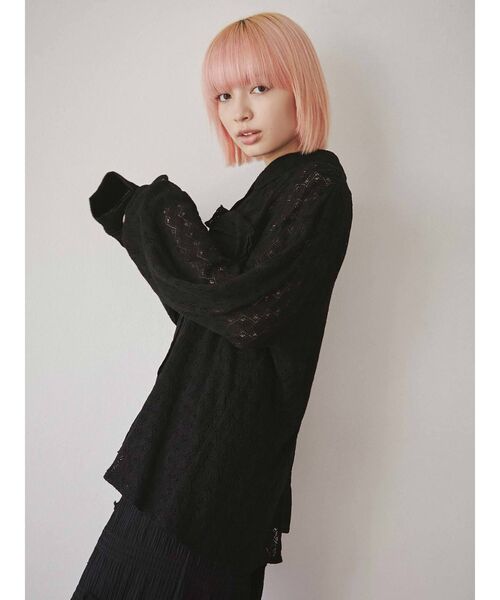 merry jenny（メリージェニー）の「remakeキリカエシャツ（シャツ/ブラウス・レディース・オフホワイト/ブラック・FREE）」の7枚目の写真