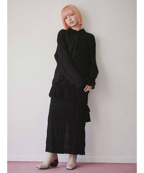 merry jenny（メリージェニー）の「remakeキリカエシャツ（シャツ/ブラウス・レディース・オフホワイト/ブラック・FREE）」の8枚目の写真