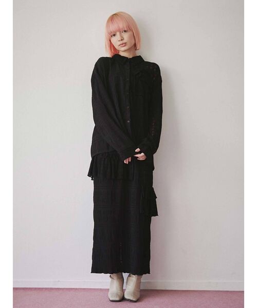 merry jenny（メリージェニー）の「remakeキリカエシャツ（シャツ/ブラウス・レディース・オフホワイト/ブラック・FREE）」の9枚目の写真