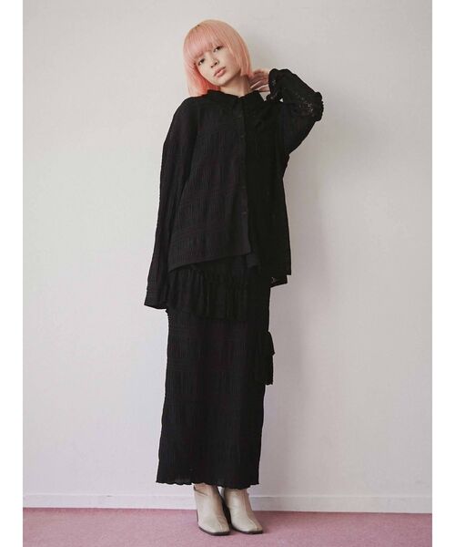 merry jenny（メリージェニー）の「remakeキリカエシャツ（シャツ/ブラウス・レディース・オフホワイト/ブラック・FREE）」の10枚目の写真