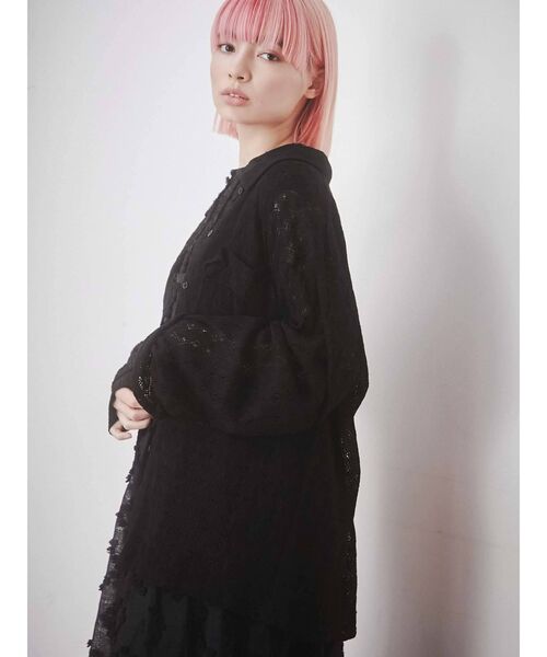 merry jenny（メリージェニー）の「remakeキリカエシャツ（シャツ/ブラウス・レディース・オフホワイト/ブラック・FREE）」の13枚目の写真