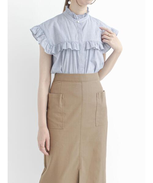 Te chichi（テチチ）の「ローンスタンドフリルブラウス（シャツ/ブラウス・レディース・オフホワイト/ブラウン/ブラック/ブルー・ﾌﾘ-）」の20枚目の写真
